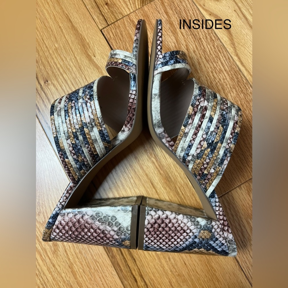 Charles by Charles David Women's Size 8.5 Multicolor Snake Slip On 4" Block Heel